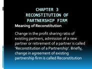 Reconstitution of Partnership firm, Accountancy