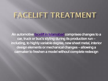 facelift in islamabad