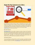 High PA Ppt Submission Sites PowerPoint PPT Presentation