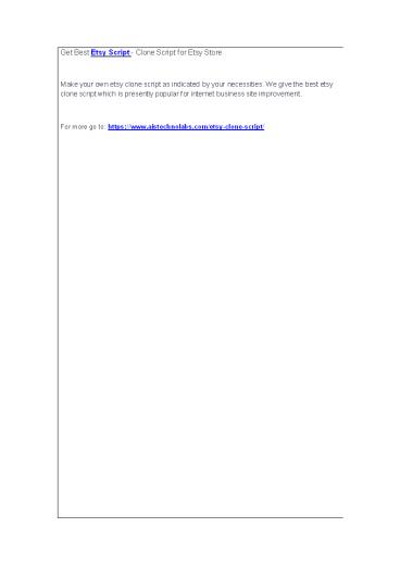 Get Best Etsy Script - Clone Script for Etsy Store