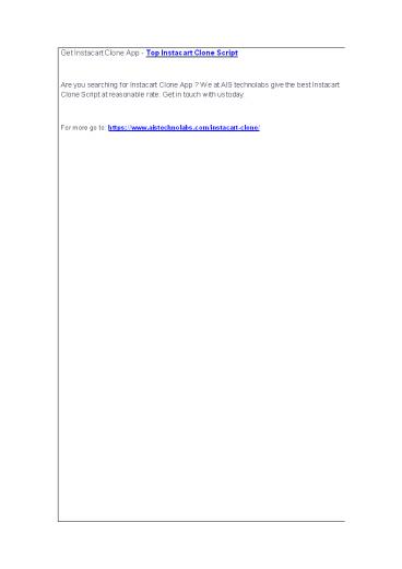 Get Instacart Clone App - Top Instacart Clone Script