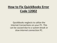 Solution for QuickBooks Error Code 12002