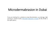 Microdermabrasion in Dubai