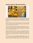 American Express Gift Card Activation