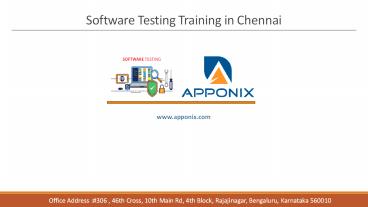 Software Testing Training in Chennai