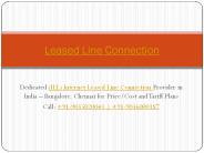 (ILL) Internet Leased Line Connection | Price/Cost Tariff Plans