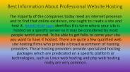 Best Information About Professional Website Hosting