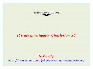Private investigator Charleston SC
