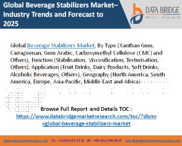 Beverage stabilizers market