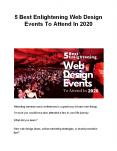 5 Best Enlightening Web Design Events To Attend In 2020 PowerPoint PPT Presentation