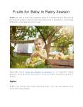 Fruits for Baby in Rainy Season (1) PowerPoint PPT Presentation