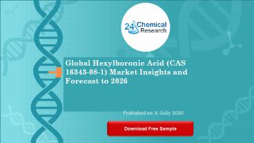 Global Hexylboronic Acid CAS 16343 08 1 Market Insights and Forecast to 2026