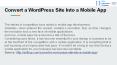 Convert a WordPress Site Into a Mobile App PowerPoint PPT Presentation