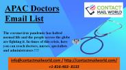 APAC Doctors Email List