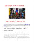 Best Things To Visit In New York City PowerPoint PPT Presentation