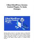 5 Best WordPress Version Control Plugins To Undo Changes PowerPoint PPT Presentation