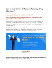How to resolve these 10 common recurring billing challenges