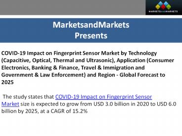 COVID-19 Impact on Fingerprint Sensor Market worth $6.0 billion by 2025