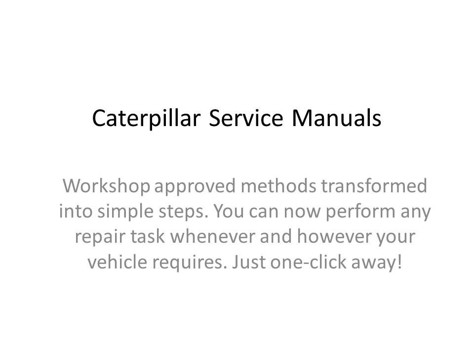 Caterpillar Service Manuals