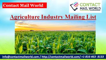 Agriculture Industry Mailing List