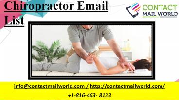 Chiropractor Email List