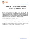 Factors to Consider While Selecting the Best Home Security System (1) PowerPoint PPT Presentation