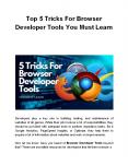 Top 5 Tricks For Browser Developer Tools You Must Learn PowerPoint PPT Presentation