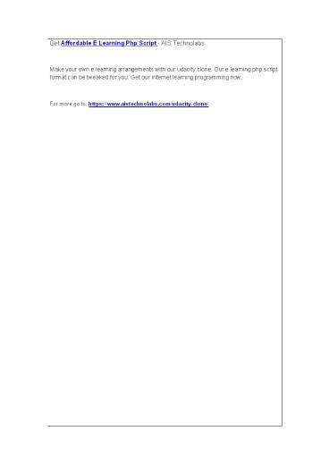 Get Affordable E Learning Php Script - AIS Technolabs