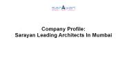 Company Profile: Sarayan Leading Architects In Mumbai