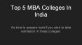 Top 5 MBA Colleges In India PowerPoint PPT Presentation