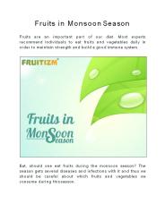 Fruits in Monsoon Season