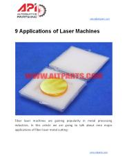 9 Applications of Laser Machines