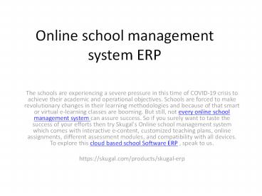 Online school management system ERP India
