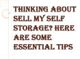 Essential Tips on How to Sell my Self Storage