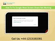Troubleshoot Google meet screen share not working.