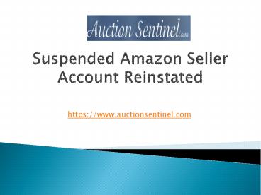 Suspended Amazon Seller Account Reinstated