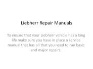 Liebherr Repair Manuals