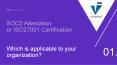 Soc 2 attestation or ISO 27001 certification - Which is better for organization PowerPoint PPT Presentation