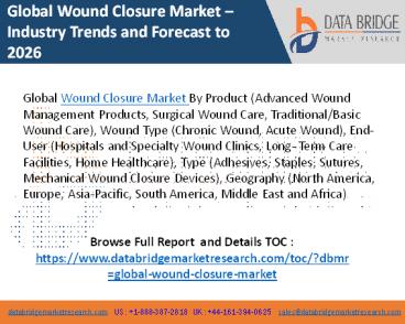 Wound closure market
