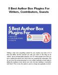 5 Best Author Box Plugins For Writers, Contributors, Guests PowerPoint PPT Presentation