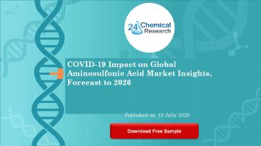 COVID 19 Impact on Global Aminosulfonic Acid Market Insights, Forecast to 2026