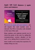 Apple Gift Card Balance || apple store card balance PowerPoint PPT Presentation