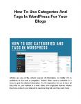 How To Use Categories And Tags In WordPress For Your Blogs PowerPoint PPT Presentation
