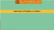 Importance of English as a Subject