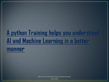PPT – MACHINE LEARNING WITH PYTHON PowerPoint presentation | free to ...