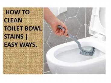 HOW TO CLEAN TOILET BOWL STAINS