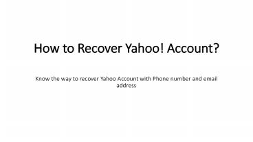 How to Recover Yahoo Account Without Any Information