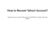 How to Recover Yahoo Account Without Any Information
