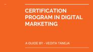 Certification program in Digital Marketing