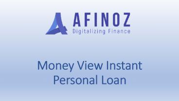 Money View Instant Personal Loan